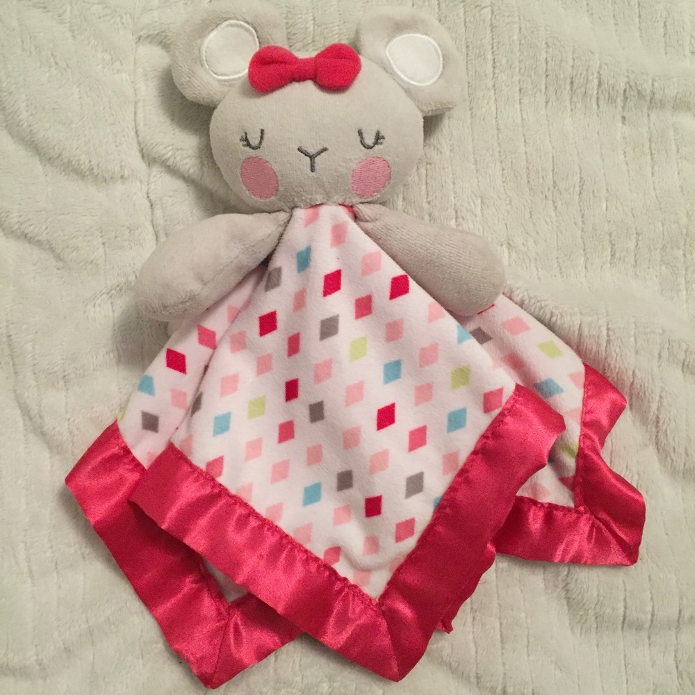 Garanimals Mouse Pink Sleeping Baby Plush Security Blanket Lovey